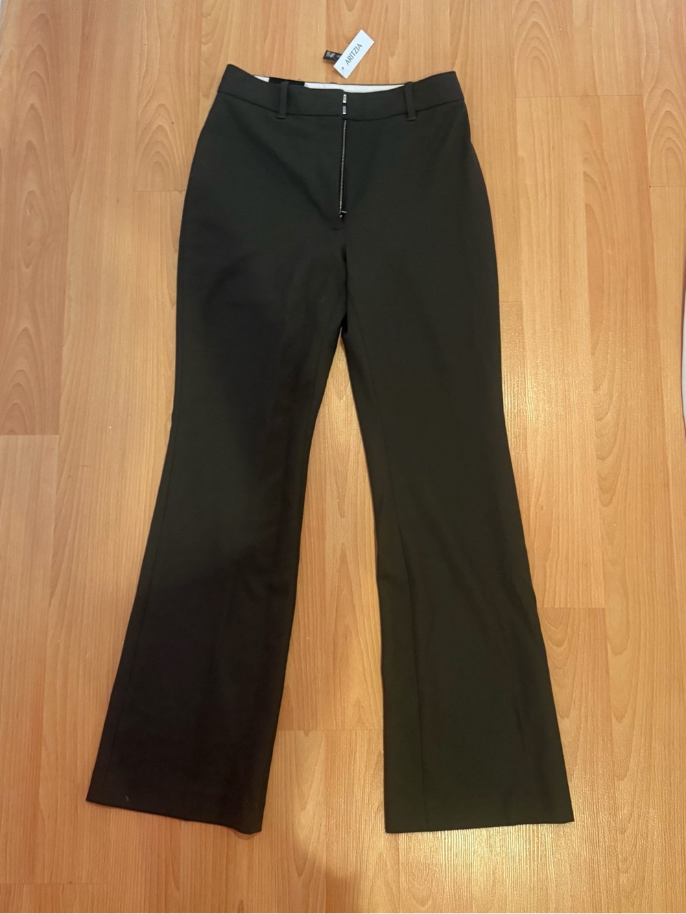 Aritzia Dark Green Georgina High Rise Flare Office Pant/Trousers